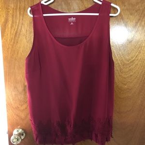 New York & Company  Soho Jeans Maroon Tank Top XXL